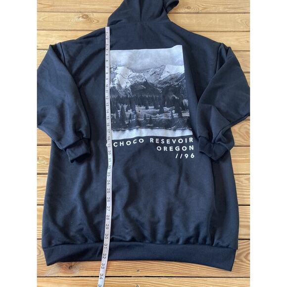 Asos Design Oversized Hoodie Sweatshirt Size 6 Women’s Black - Picture 5 of 7